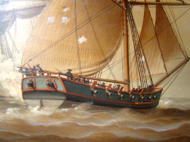 A fine LOUIS DODD Naval Battle painting — image 5